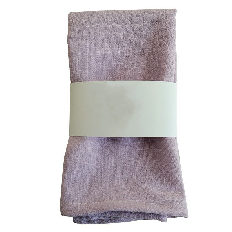 Serviettes en coton-lin simples et minimalistes - Ensemble de 4
