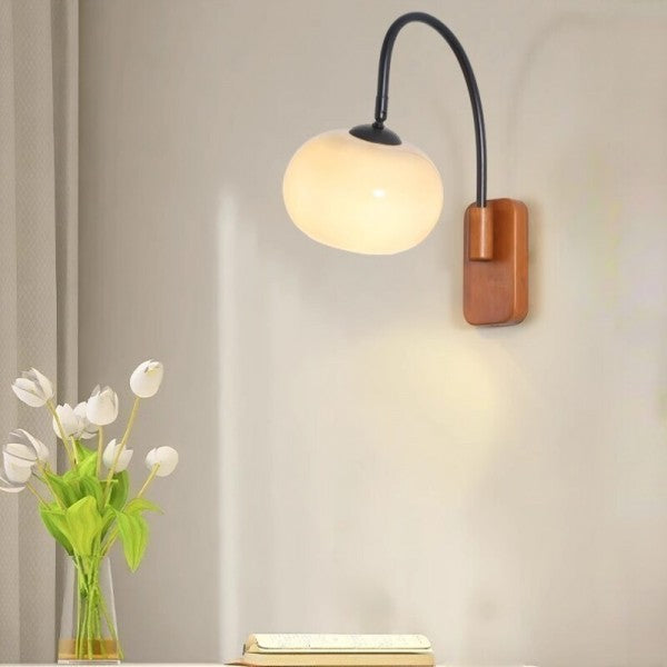 Floroux Kaki lampe murale en verre pivotante