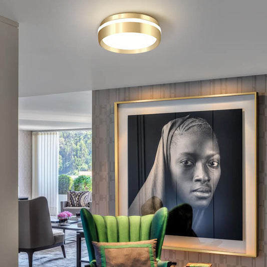 Floroux Nordic Round Luminaire LED Ceiling Light | Minimalist Design | Aluminum & Acrylic | Gold Finish