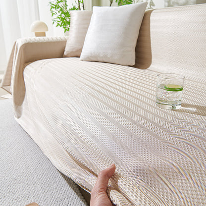 Couvre-canapé d'été frais à rayures