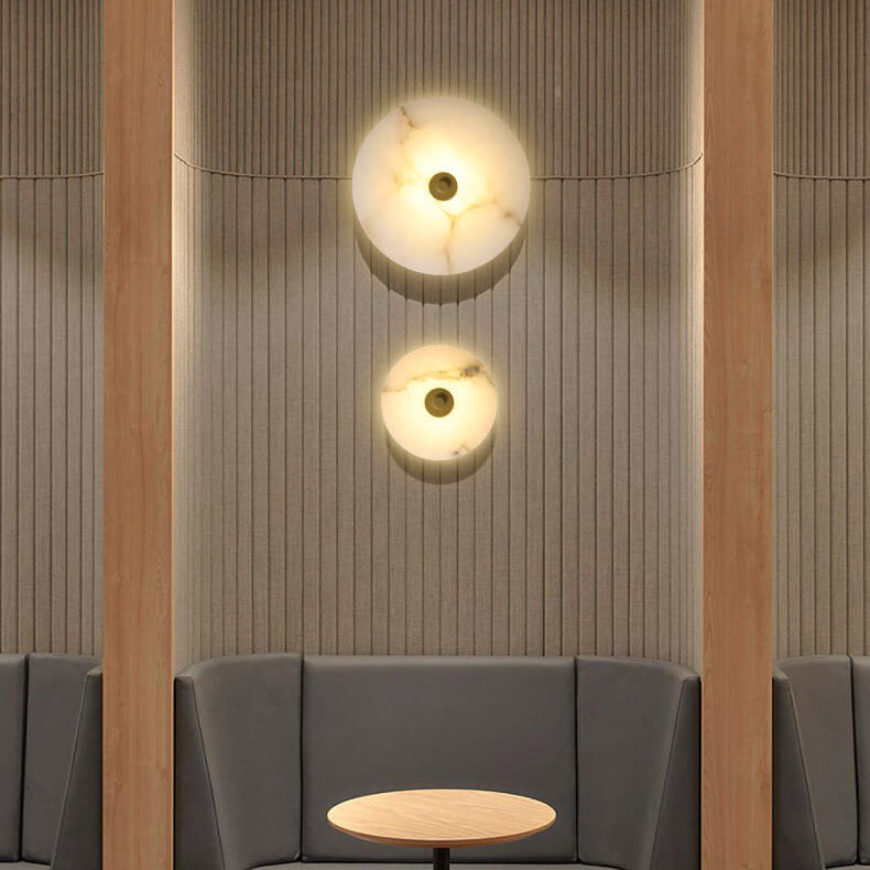 Floroux Applique LED Ronde | Design en Marbre de Luxe & Acrylique | Lumière Chaude | Moderne & Élégant pour Salon & Chambre