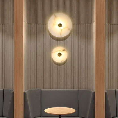 Floroux Applique LED Ronde | Design en Marbre de Luxe & Acrylique | Lumière Chaude | Moderne & Élégant pour Salon & Chambre