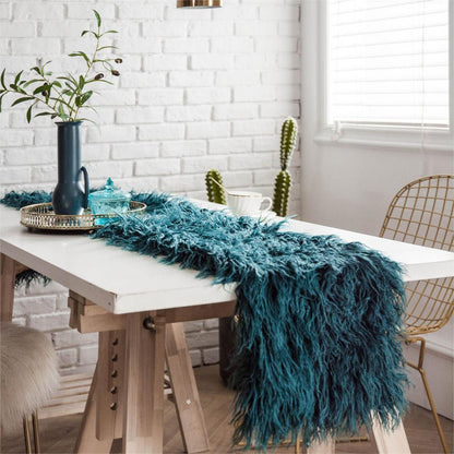 Couverture de table en fausse fourrure pour la fête Décor de banquet