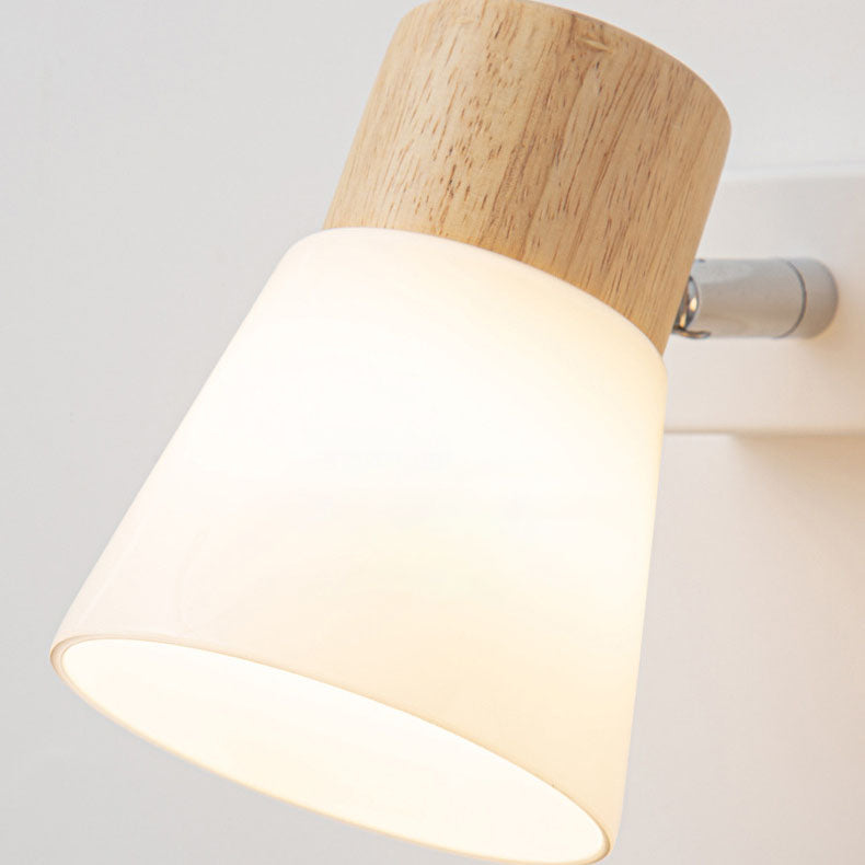 Floroux Applique Murale en Bois Fer Verre Minimaliste | 1/2 Lumières | Design Moderne