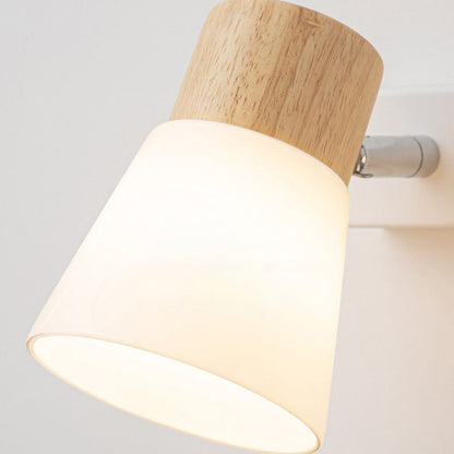 Floroux Applique Murale en Bois Fer Verre Minimaliste | 1/2 Lumières | Design Moderne