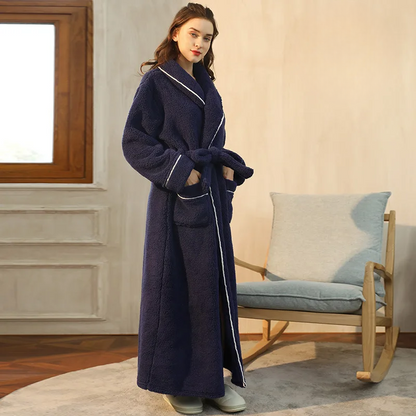 Floroux winter bathrobe | Soft flannel gown | Comfortable coat for women and men