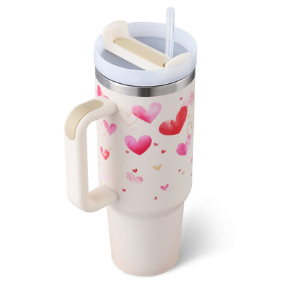Tasse isolante avec anse et paille | 1200 ML