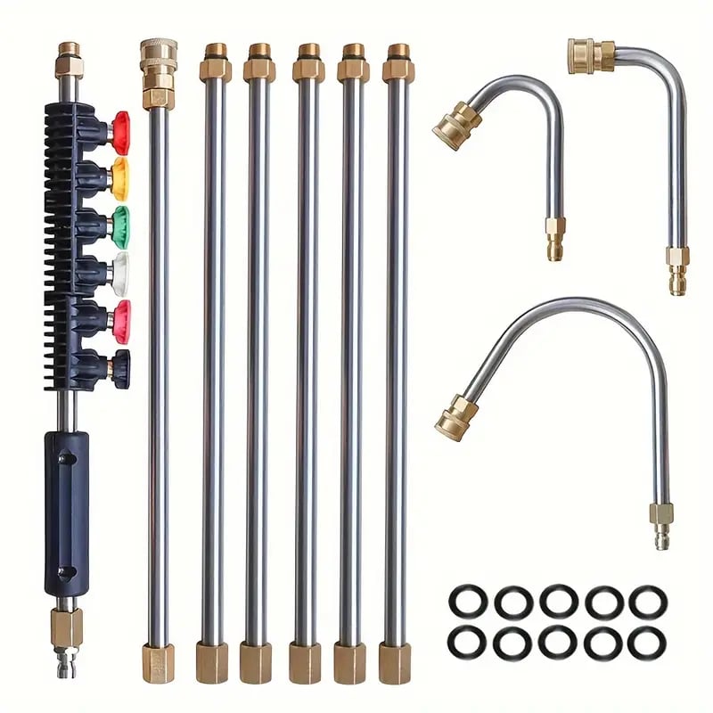 Kit de lance télescopique pour nettoyeur haute pression 4000 PSI pour un nettoyage facile des gouttières, toits et murs