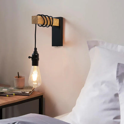 Floroux - Applique murale en fer et bois