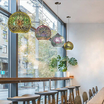 Floroux 3D Lustre Feux d'Artifice | Verre Changeant de Couleur | Décor pour Salon & Salle à Manger