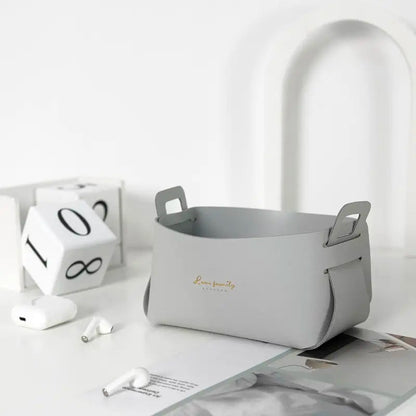 Bacs de rangement en simili cuir
