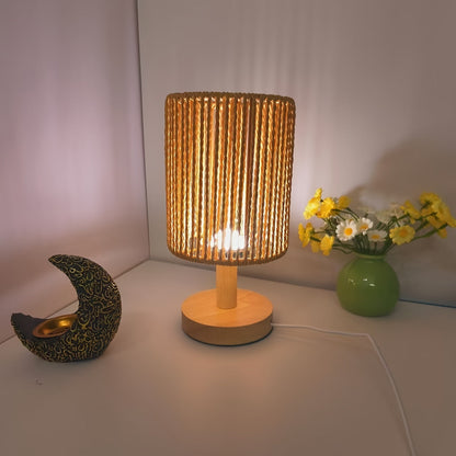 BarrelGlow Lampe - Design en Bois avec Rayures