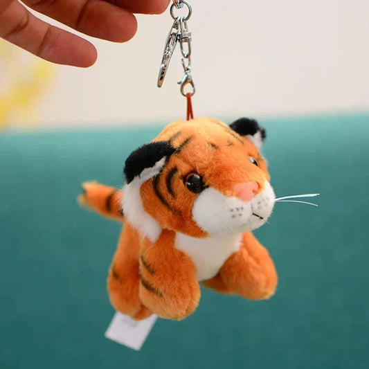 Floroux - Porte-clés en peluche mignon au design tigre et léopard
