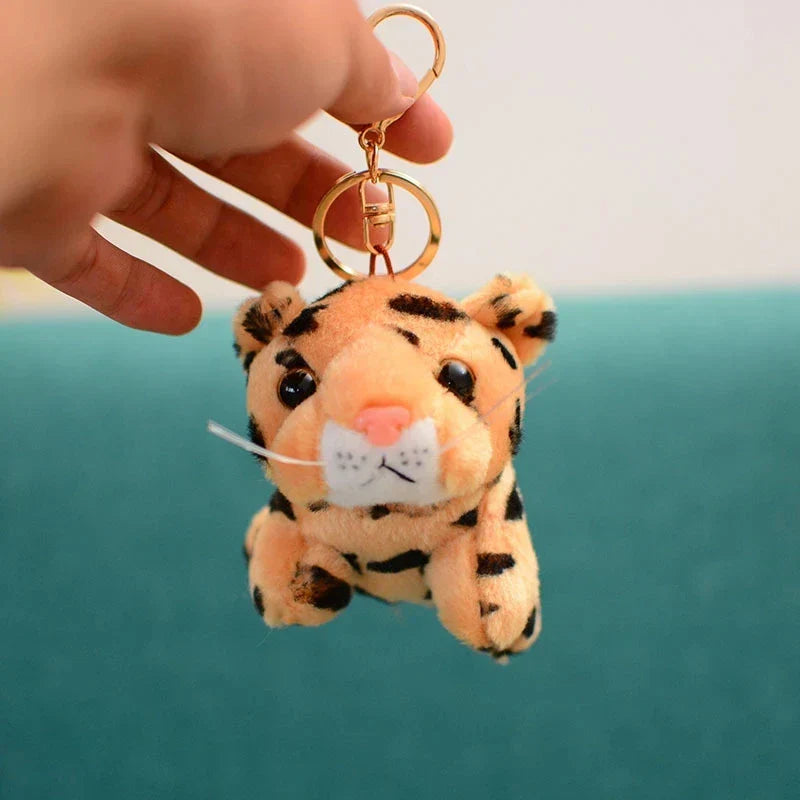 Floroux - Porte-clés en peluche mignon au design tigre et léopard