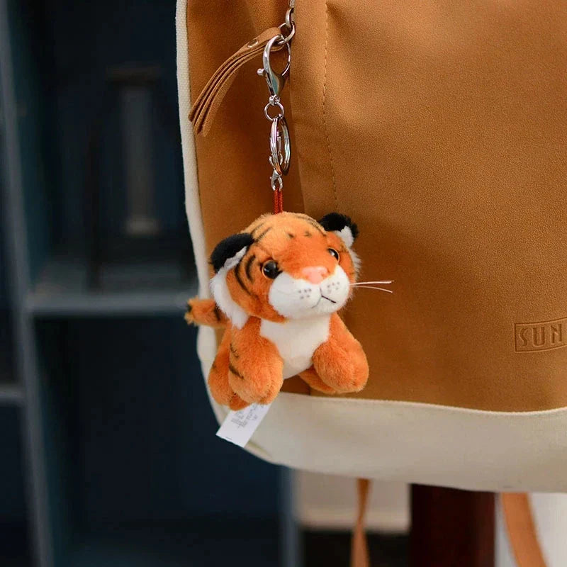 Floroux - Joli porte-clés en peluche au design tigre et léopard