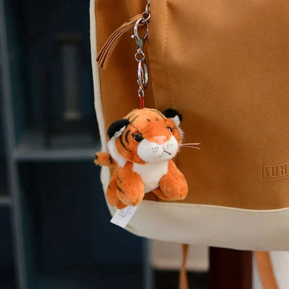Floroux - Joli porte-clés en peluche au design tigre et léopard