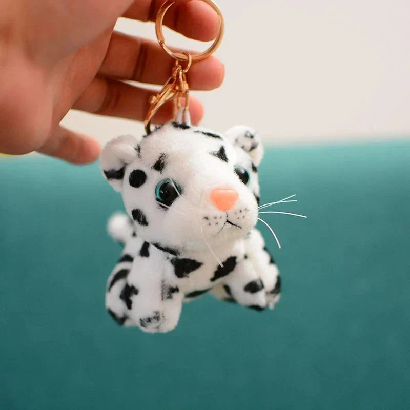 Floroux - Mignonne porte-clés en peluche au design tigre et léopard
