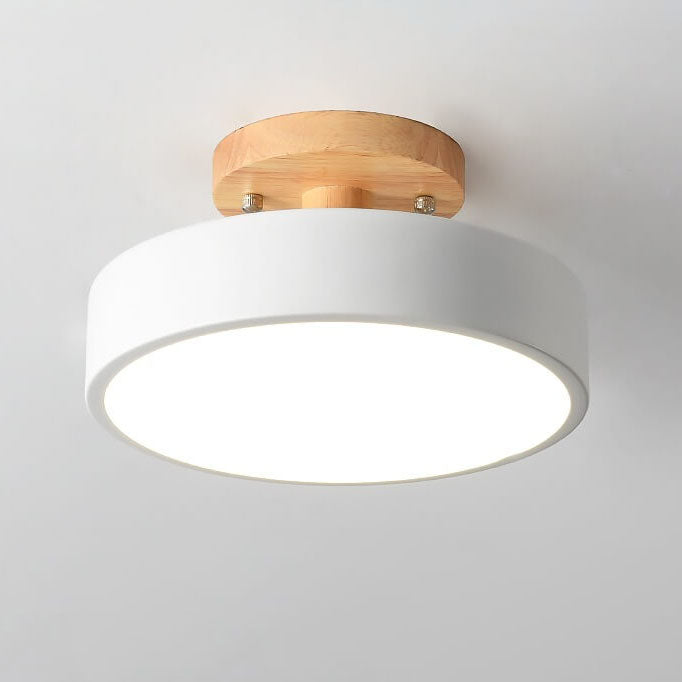 Floroux Glow Plafonnier rond LED avec accent en bois