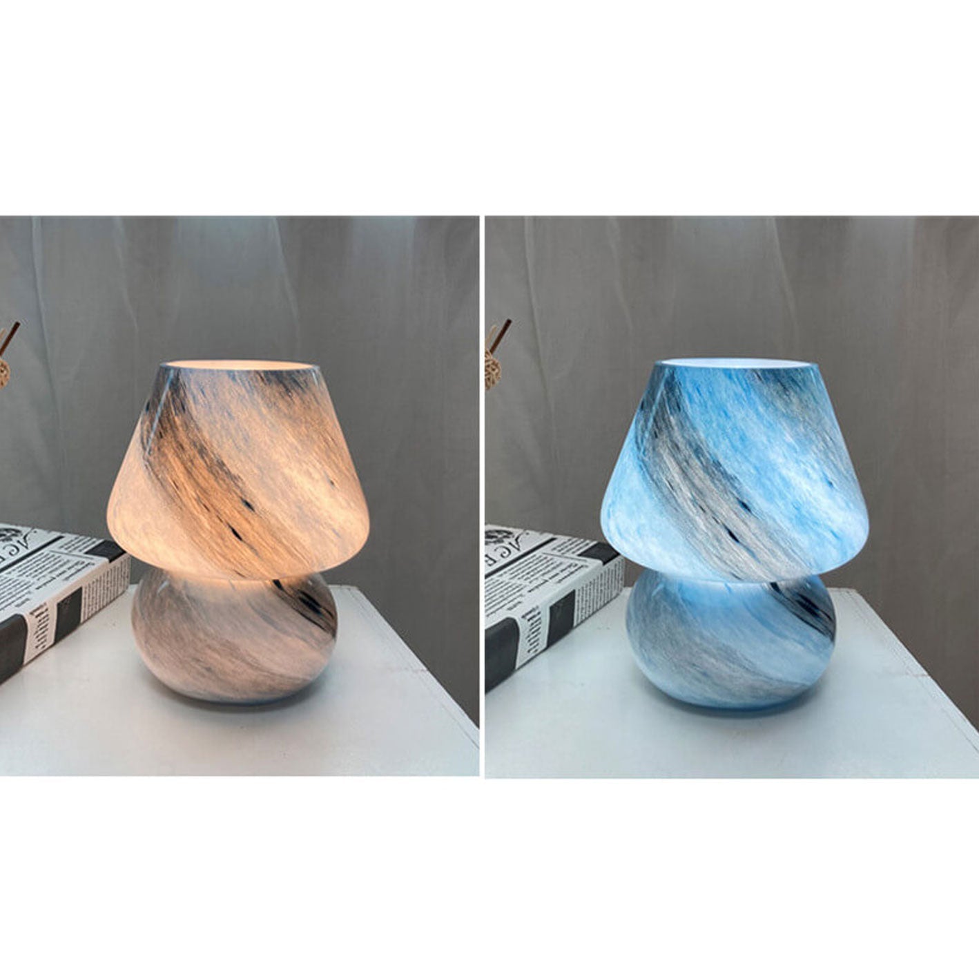 Lampe à champignon en verre design planétaire fait à la main 1 lumière