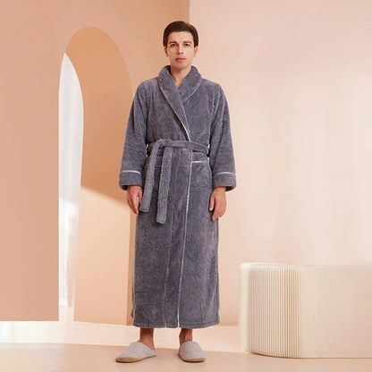 Floroux winter bathrobe | Soft flannel gown | Comfortable coat for women and men