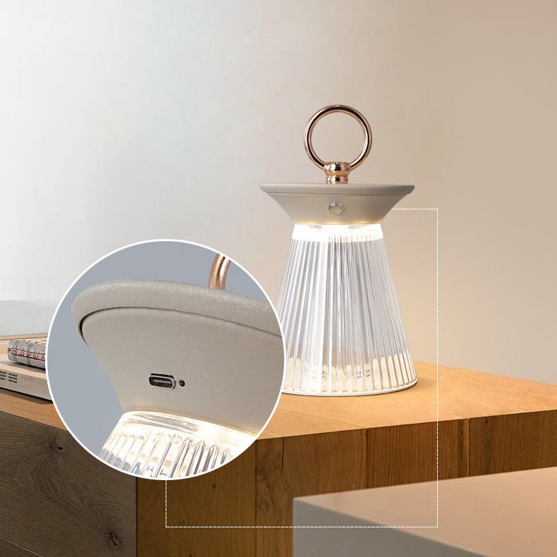 Lampe de table nocturne portable en forme de cône demi.