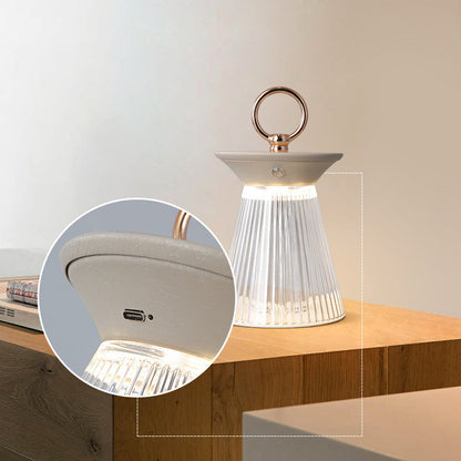 Lampe de table nocturne portable en forme de cône demi.