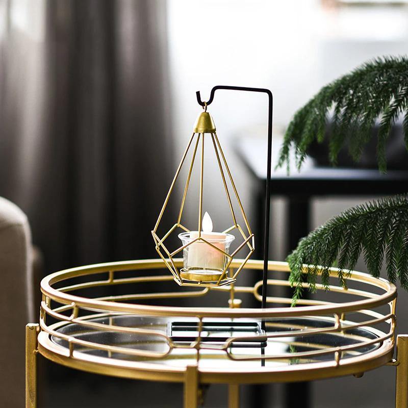Floroux Geometric Hanging Candle Holder or Iron Vase | Modern Design | Versatile Decor