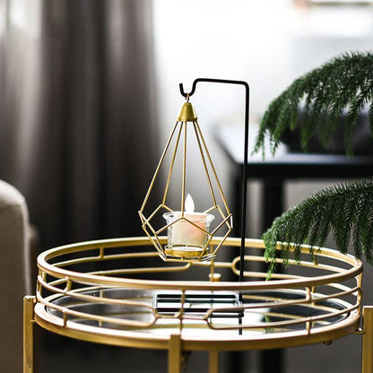Floroux Geometric Hanging Candle Holder or Iron Vase | Modern Design | Versatile Decor