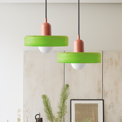 Suspension Floroux in colored glass | Elegant hanging lamp in Bauhaus style | Designer lamp for the living room and dining room