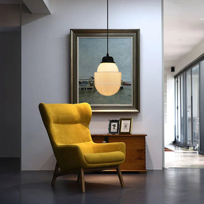 LumiNéo – Suspension Géométrique en Verre Givré Moderne