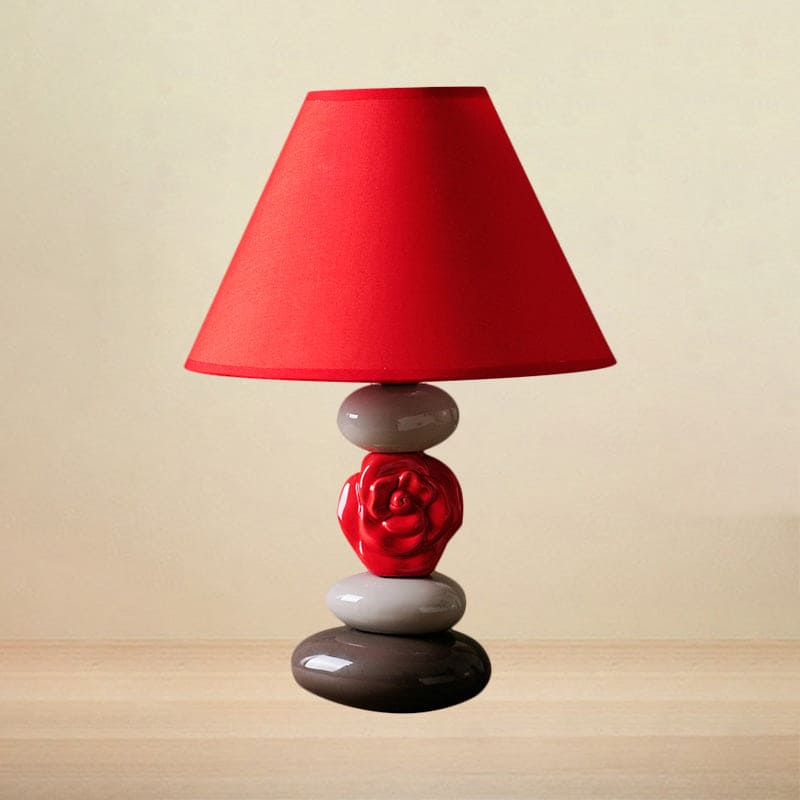 Floroux Élégance | Lampe de table élégante avec abat-jour en tissu noble