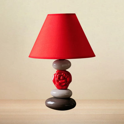 Floroux Élégance | Lampe de table élégante avec abat-jour en tissu noble