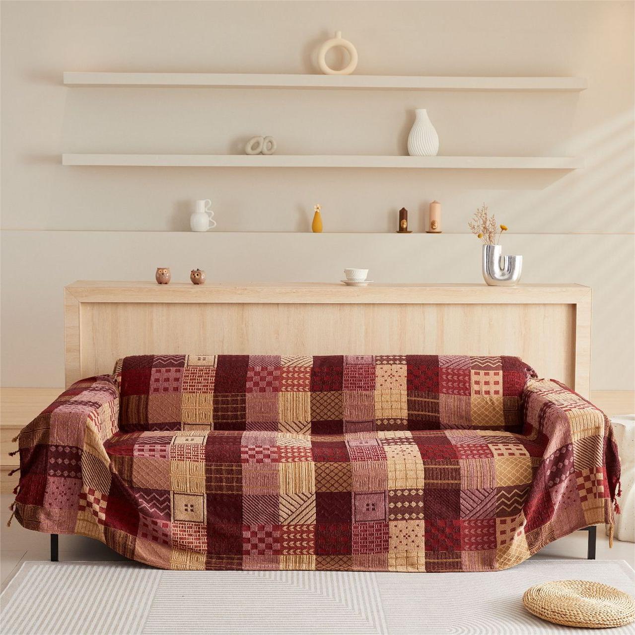 Couvre-canapé / Couvre-lit de style tribal aux couleurs vibrantes