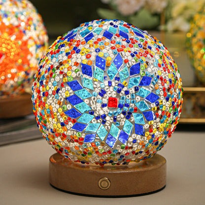 LumineuseBohème – Lampe de Table LED USB au Design en Verre Orbital – Éclairage Chaleureux