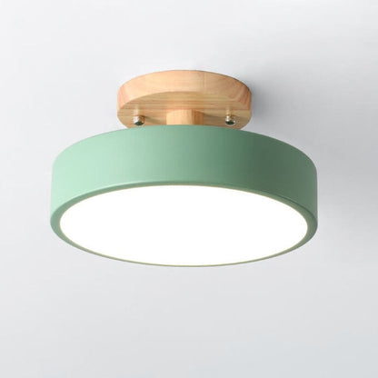 Floroux Glow Plafonnier LED Rond avec Accent en Bois