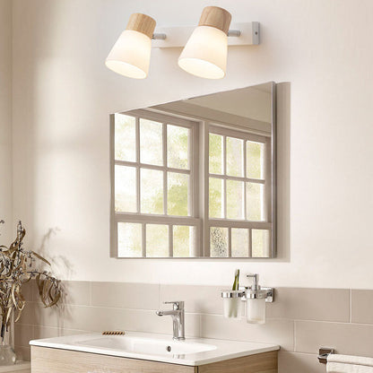 Floroux Applique Murale en Bois Fer Verre Minimaliste | 1/2 Lumières | Design Moderne