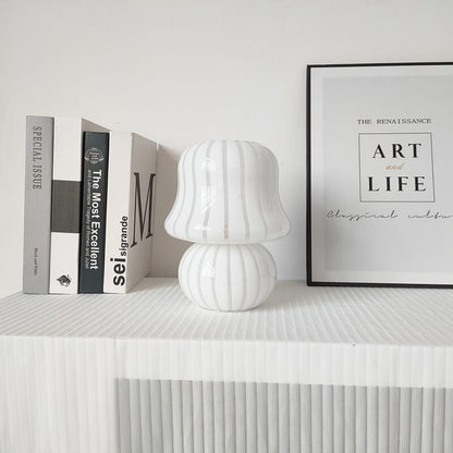 Floroux Lampe de Table en Verre | Design Français | Fait Main | Forme de Champignon | Décoration & Éclairage