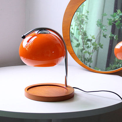 Floroux Lampe en verre vintage avec socle en bois | Cire fondue | Variateur | Luminaires d’ambiance | Décor pour la maison