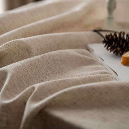 Drap de table décoratif en lin avec franges