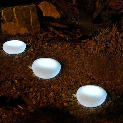 Floroux Solar LED Lampe d'extérieur | Verre sablé au design de galets | Éclairage de jardin durable