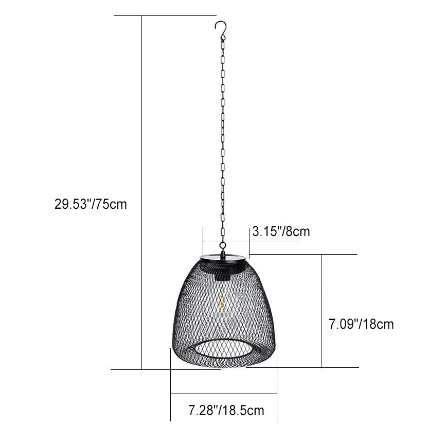 Floroux Solar Suspension Luminaire | Design en fer et rotin | Résistant aux intempéries | Éclairage LED | Pour terrasse & jardin