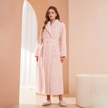 Floroux winter bathrobe | Soft flannel gown | Comfortable coat for women and men