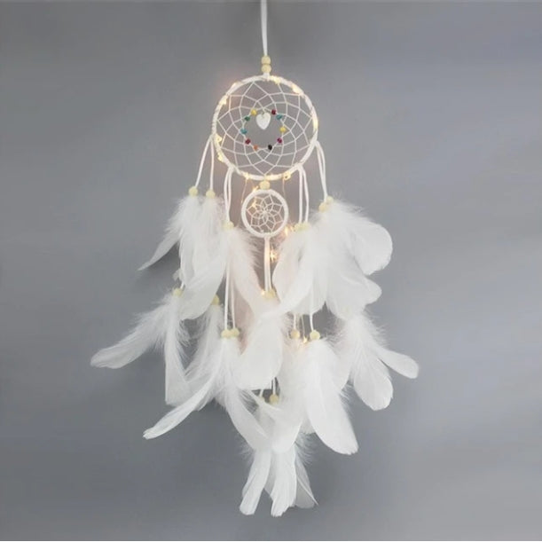 Floroux Fairy Light Dreamcatcher | Decorative Dreamcatcher with LED Lights | Ambient Light for the Home | Boho Decoration