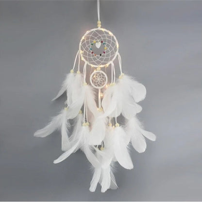 Floroux Fairy Light Dreamcatcher | Decorative Dreamcatcher with LED Lights | Ambient Light for the Home | Boho Decoration