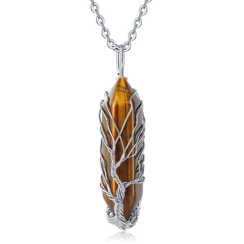 Collier en pierres précieuses arbre de vie élégant avec des cristaux scintillants - Elara