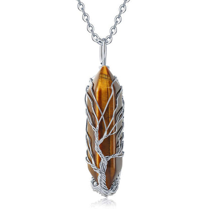 Collier en pierres précieuses arbre de vie élégant avec des cristaux scintillants - Elara