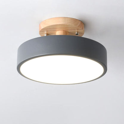 Floroux Glow Plafonnier rond LED avec accent en bois