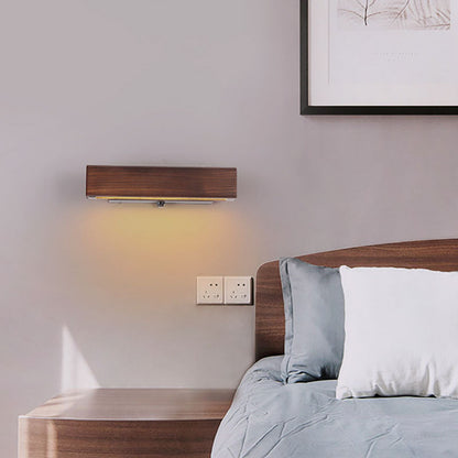Floroux Applique LED | Design en bois et fer rectangulaire | Moderne et scandinave | Pour chambres à coucher et espaces de vie