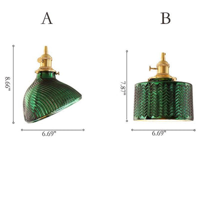 Floroux Chandelier Vintage Nordic | Brass & Green Glass | Pendant Lamp 1/2/3 Lights | Elegant Design