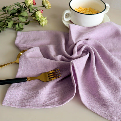 Serviettes en coton-lin simples et minimalistes - Ensemble de 4